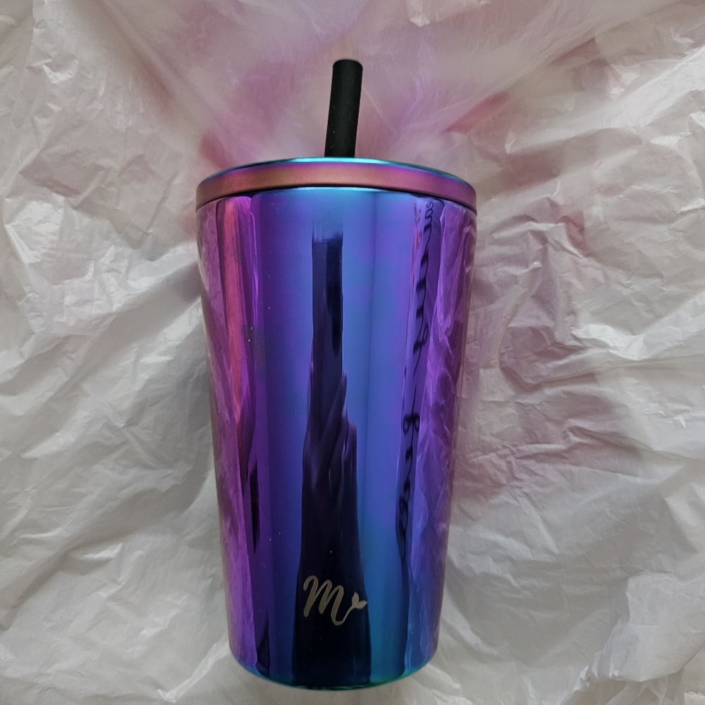 Iridescent 14 Oz. Tumbler with Straw